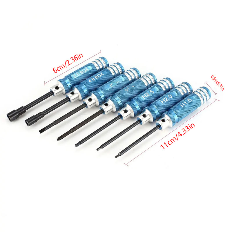 7Pcs 1.5 2.0 2.5mm RC Hex Driv - Rc Helicopter Tool Kit incelemesi ve fiyatı